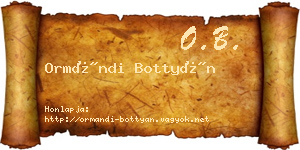 Ormándi Bottyán névjegykártya